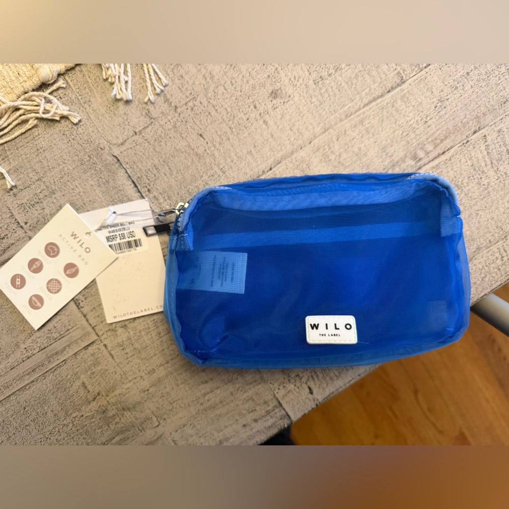 NWT WILO Blue Active Sheer Belt Bag One Size